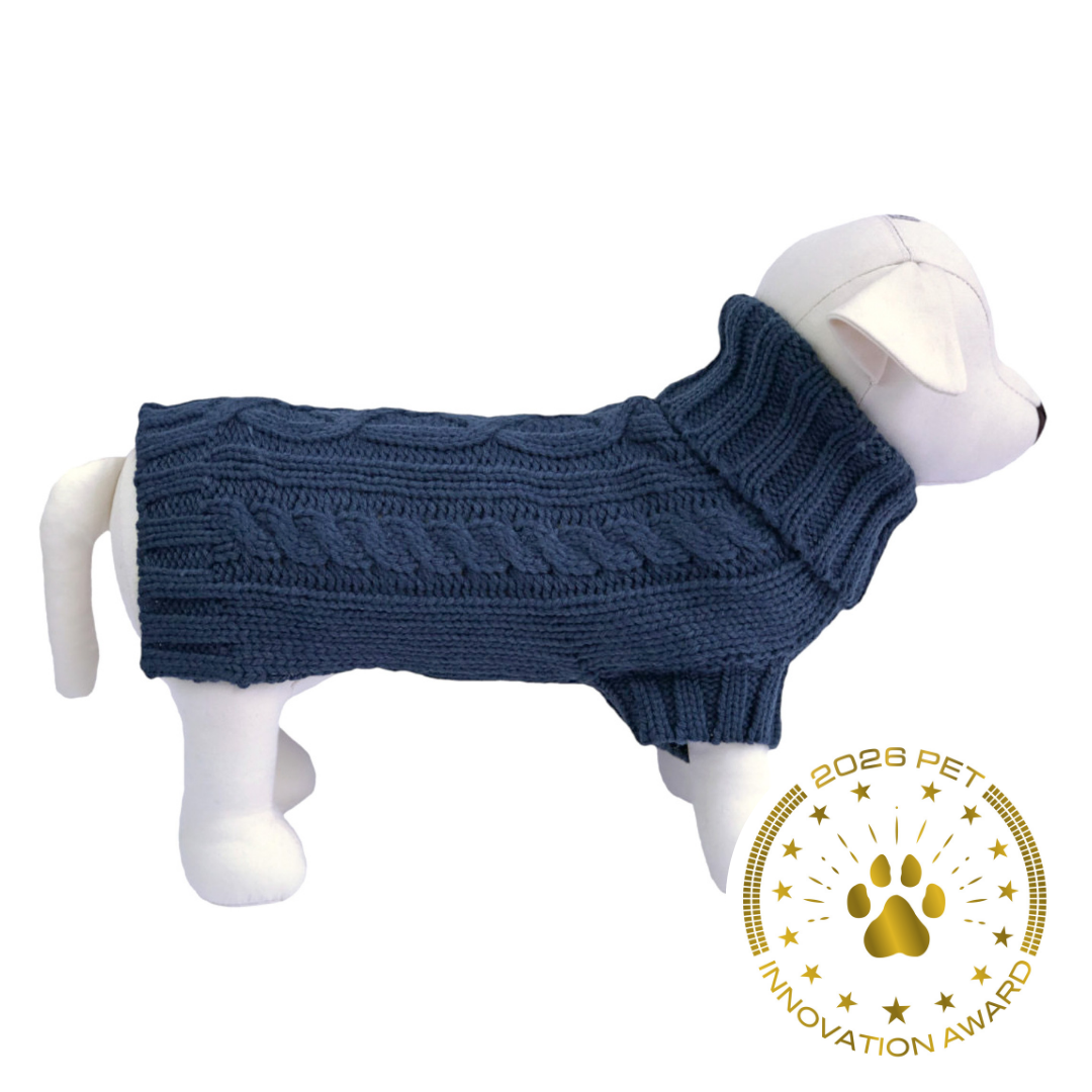 Coco & Pud Coco Cable Dog Sweater/ Dog Jumper - French Navy