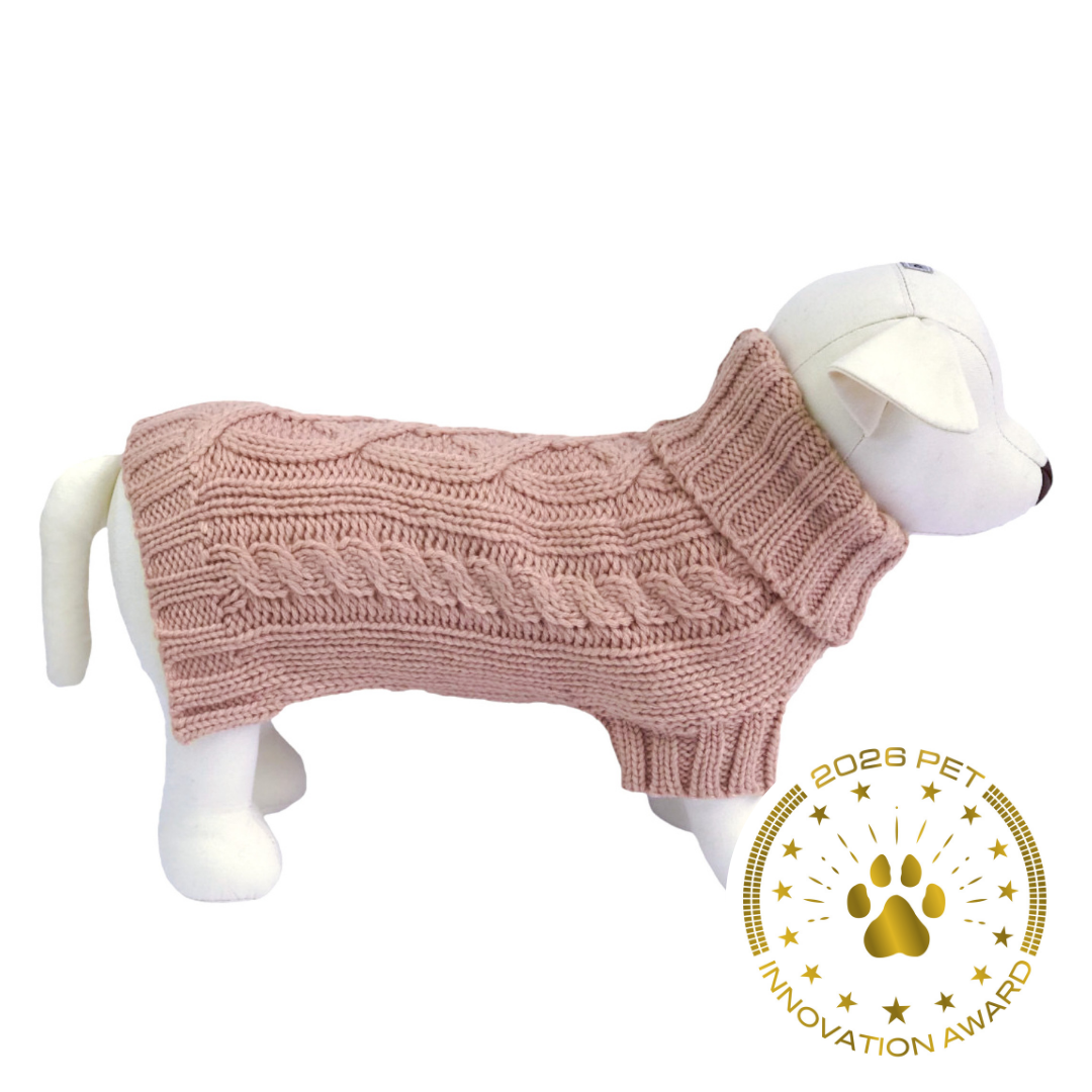 Coco & Pud Coco Cable Dog Sweater/ Dog Jumper - Rose