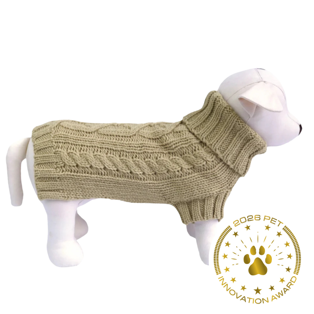 Coco & Pud Coco Cable Dog Sweater/ Dog Jumper - Oatmeal
