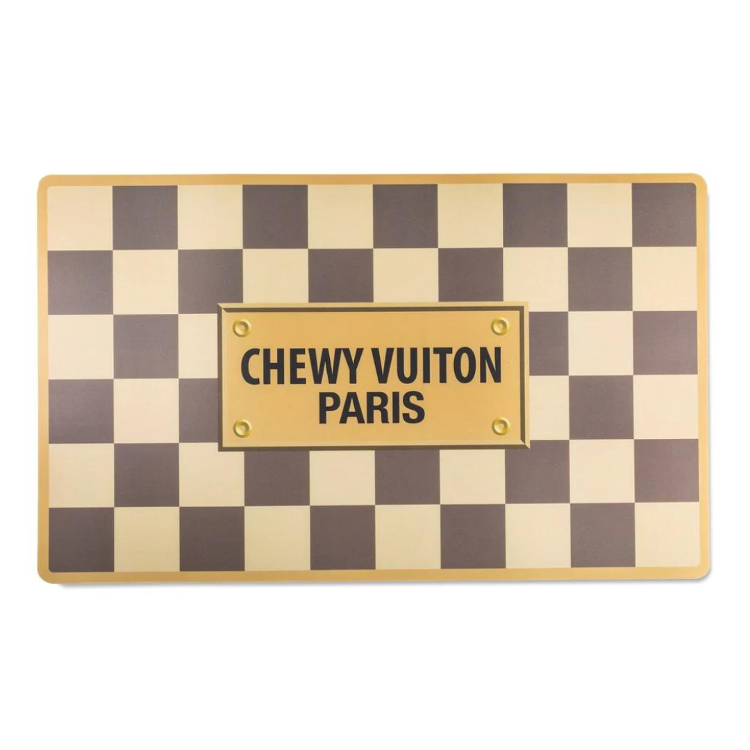 Coco & Pud Checker Chewy Vuiton Dog Bowl Mat - Haute Diggity Dog