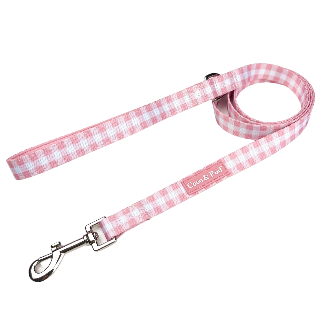 Coco & Pud Gingham Rose Dog Lead/ Leash