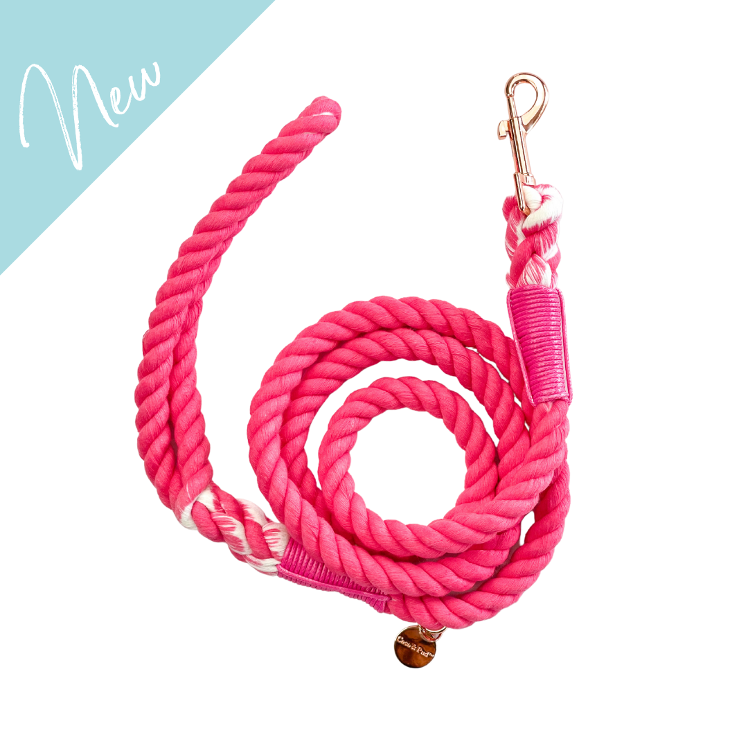 Coco & Pud Peony Rope Dog Lead/ Leash - New