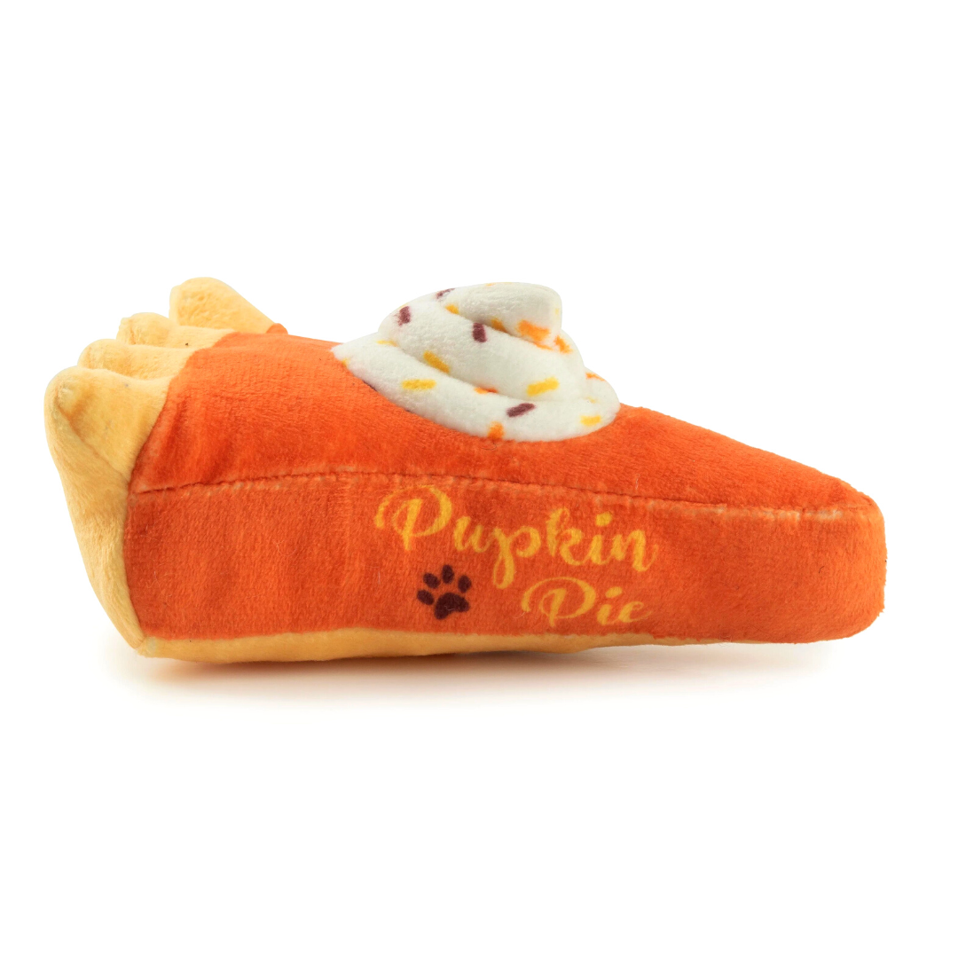Coco & Pud Pupkin Pie Slice Dog toy - side view - Haute Diggity Dog