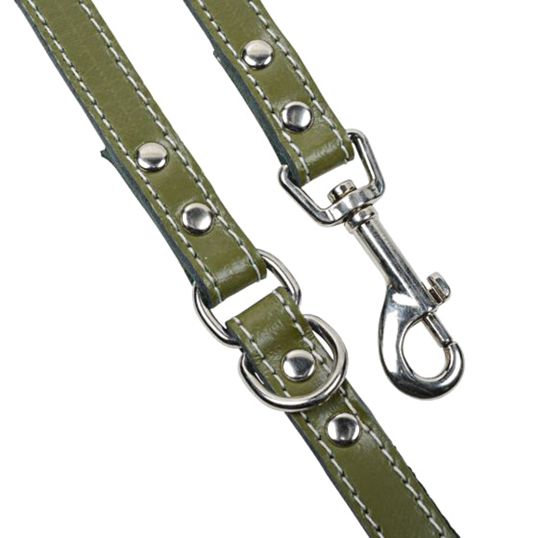 Coco & Pud Dogue Classic Stitch Dog Lead details - Forest Green