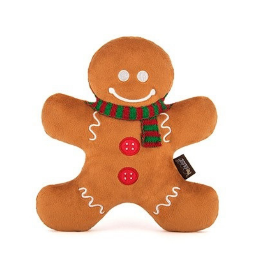 Holiday Classic Holly Jolly Gingerbread Man Dog Toy - Coco & Pud