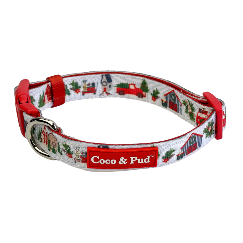 Coco & Pud Home For Christmas Dog Collar