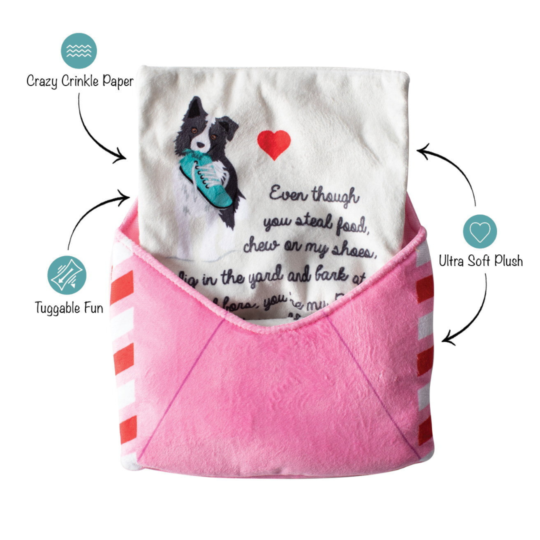 Coco & Pud Just Write For me plush Dog Toy details - Fringe Studio