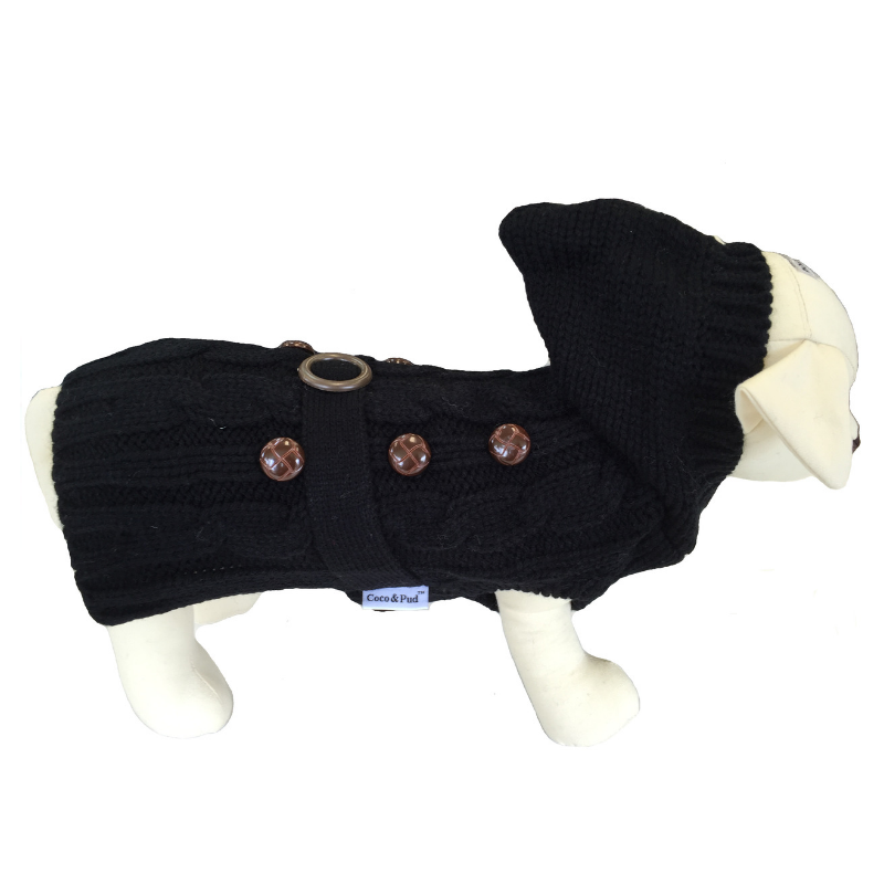 Coco & Pud Paris Dog Sweater - Black - Coco & Pud