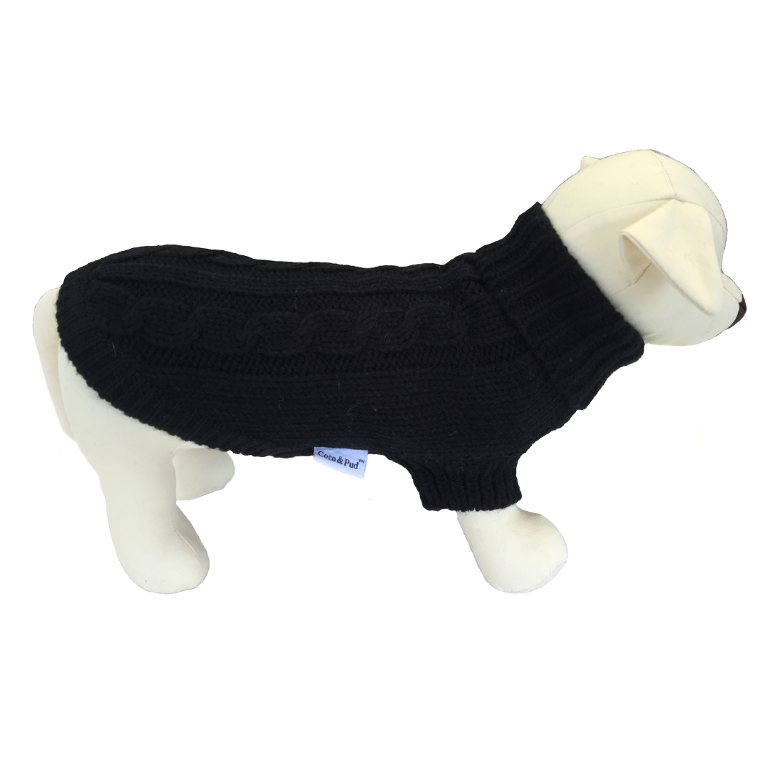 Coco & Pud Brighton Dog Sweater - Black - Coco & Pud