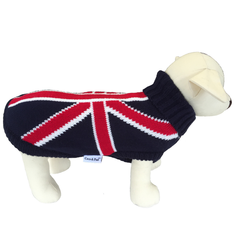 Coco & Pud Union Jack Dog Sweater - Coco & Pud