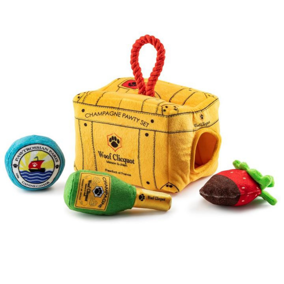 Coco & Pud Woof Clicquot Pawty set Dog Toy - Haute Diggity Dog