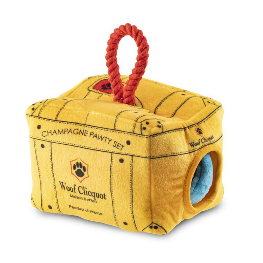 Coco & Pud Woof Clicquot Pawty Set Dog Toy- Toys inside
